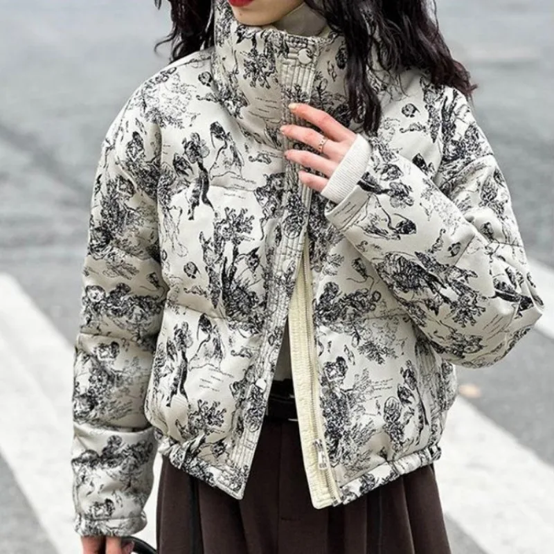 Japanese Vintage Harajuku Winter Women Clothes Warm Cropped Jacket Thick Print Cotton-padded Coat Design High Waist Outerwear
Japanese Vintage Harajuku Winter Women Clothes Warm Cropped Jacket Thick Print Cotton-padded Coat Design High Waist Outerwear