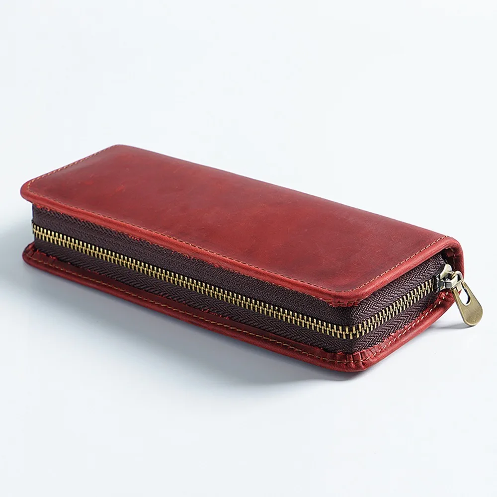 Genuine Leather Pencil Bag Cowhide Multi-functional Pen Sleeve Pouch Handmade with Pen Holder Organizer Stationery Holder
Genuine Leather Pencil Bag Cowhide Multi-functional Pen Sleeve Pouch Handmade with Pen Holder Organizer Stationery Holder