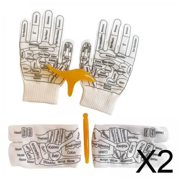 2x Foot And Hand Massage Set with Acupressure Gloves And Point Pen
2x Foot And Hand Massage Set with Acupressure Gloves And Point Pen