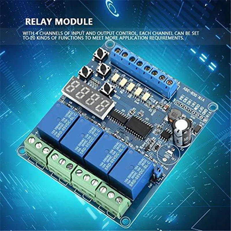 Multi functional time relay module, 8-36V 4-channel multi-functional delay relay interface board module optical
Multi functional time relay module, 8-36V 4-channel multi-functional delay relay interface board module optical