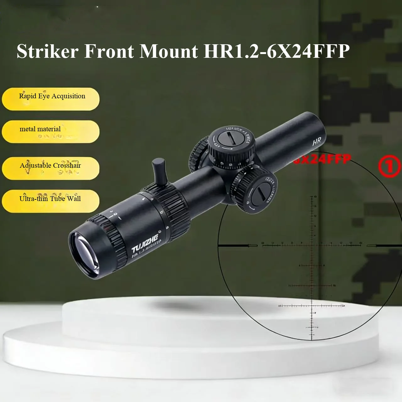 BALLISTIC-X Assault HR1.2-6X24FFP sight, front cross short quick sight, dedicated for field warfare, wolf and owl, high-definiti
BALLISTIC-X Assault HR1.2-6X24FFP sight, front cross short quick sight, dedicated for field warfare, wolf and owl, high-definiti