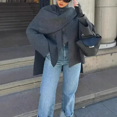 2024 autumn and winter hot sale solid color knitted short scarf collar coat for women comfortable and warm
2024 autumn and winter hot sale solid color knitted short scarf collar coat for women comfortable and warm