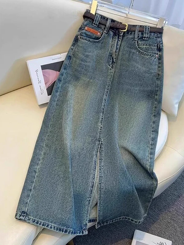 Slimming High Waist A-Line Mid-Length Slit Denim Skirt for Women Summer 2026 New Pear Shape Body Fit High Waist Skirt
Slimming High Waist A-Line Mid-Length Slit Denim Skirt for Women Summer 2026 New Pear Shape Body Fit High Waist Skirt
