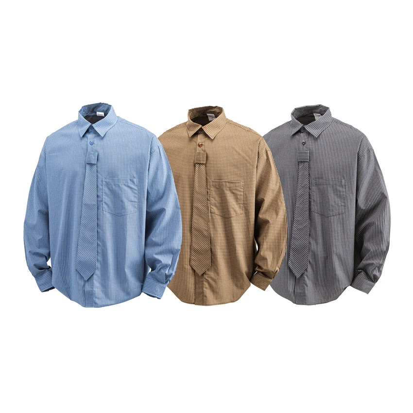 Мужская японская уличная модная клетчатая рубашка с галстуком, повседневные свободные рубашки с длинными рукавами Cityboy, рубашка большого размера на весну и осень, женские блузки
Мужская японская уличная модная клетчатая рубашка с галстуком, повседневные свободные рубашки с длинными рукавами Cityboy, рубашка большого размера на весну и осень, женские блузки