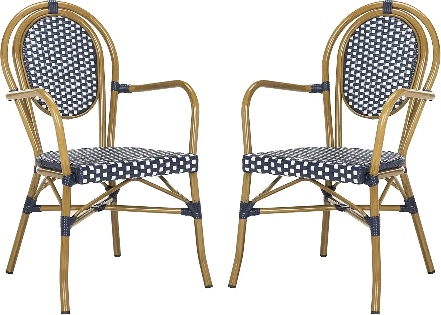 Outdoor Collection Rosen Navy White French Bistro Stacking Arm Chair
Outdoor Collection Rosen Navy White French Bistro Stacking Arm Chair
