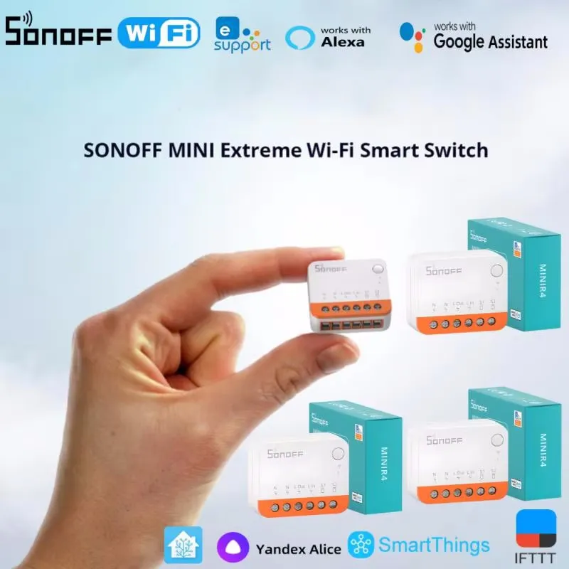 Sonoff MINIR4 Wi-Fi Smart Switch 10A MINI Extreme Smart Home Релейный модуль Дистанционное голосовое управление для Alice Google Assistant Alexa
Sonoff MINIR4 Wi-Fi Smart Switch 10A MINI Extreme Smart Home Релейный модуль Дистанционное голосовое управление для Alice Google Assistant Alexa