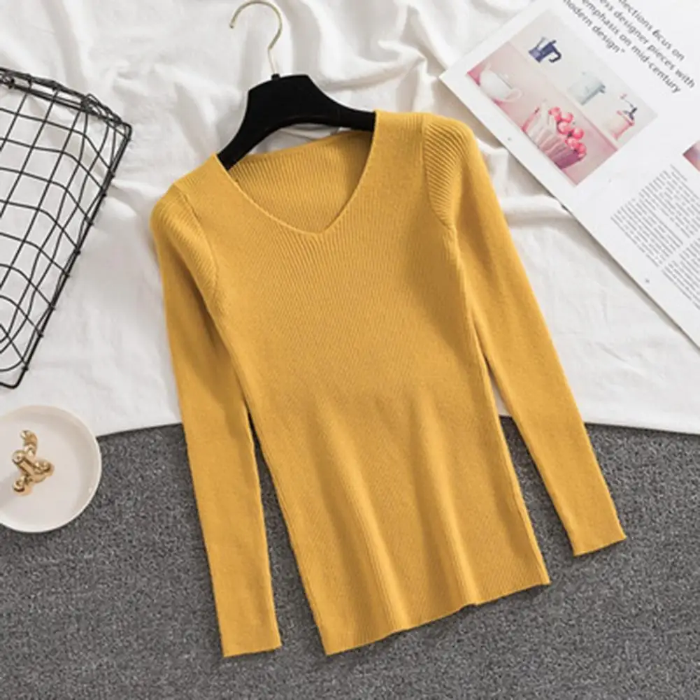 Long Sleeve Knitted Top Women's V-neck Ribbed Base Layer Shirt Soft Stretch Thermal Undershirt for Fall/winter Slim for Ladies
Long Sleeve Knitted Top Women's V-neck Ribbed Base Layer Shirt Soft Stretch Thermal Undershirt for Fall/winter Slim for Ladies