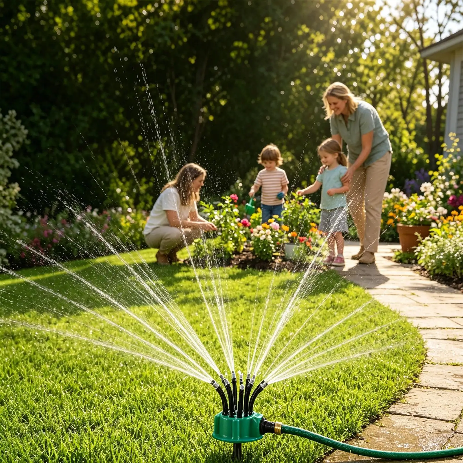 Sprinklers For Yard 360-degree Adjustable Sprayer With Stake Base And 3 Connectors Grass Sprinkler For Large Area Soaker Hose
Sprinklers For Yard 360-degree Adjustable Sprayer With Stake Base And 3 Connectors Grass Sprinkler For Large Area Soaker Hose