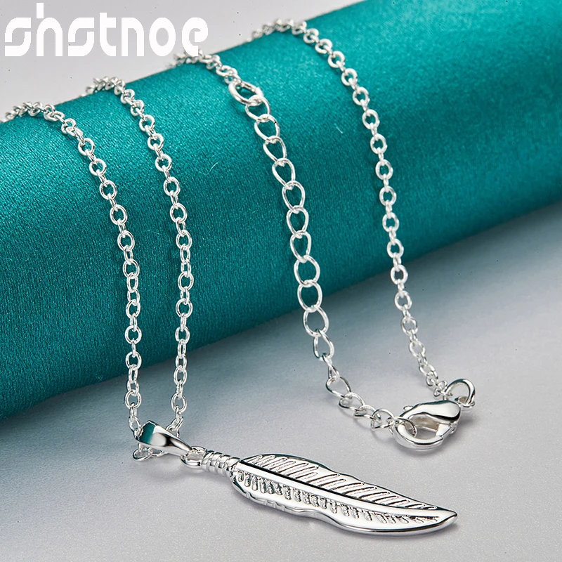 SHSTONE 16-30inch Chain 925 Sterling Silver Feather Pendant Necklace For Women Wedding Birthday Party Fashion Charm Jewelry Gift
SHSTONE 16-30inch Chain 925 Sterling Silver Feather Pendant Necklace For Women Wedding Birthday Party Fashion Charm Jewelry Gift