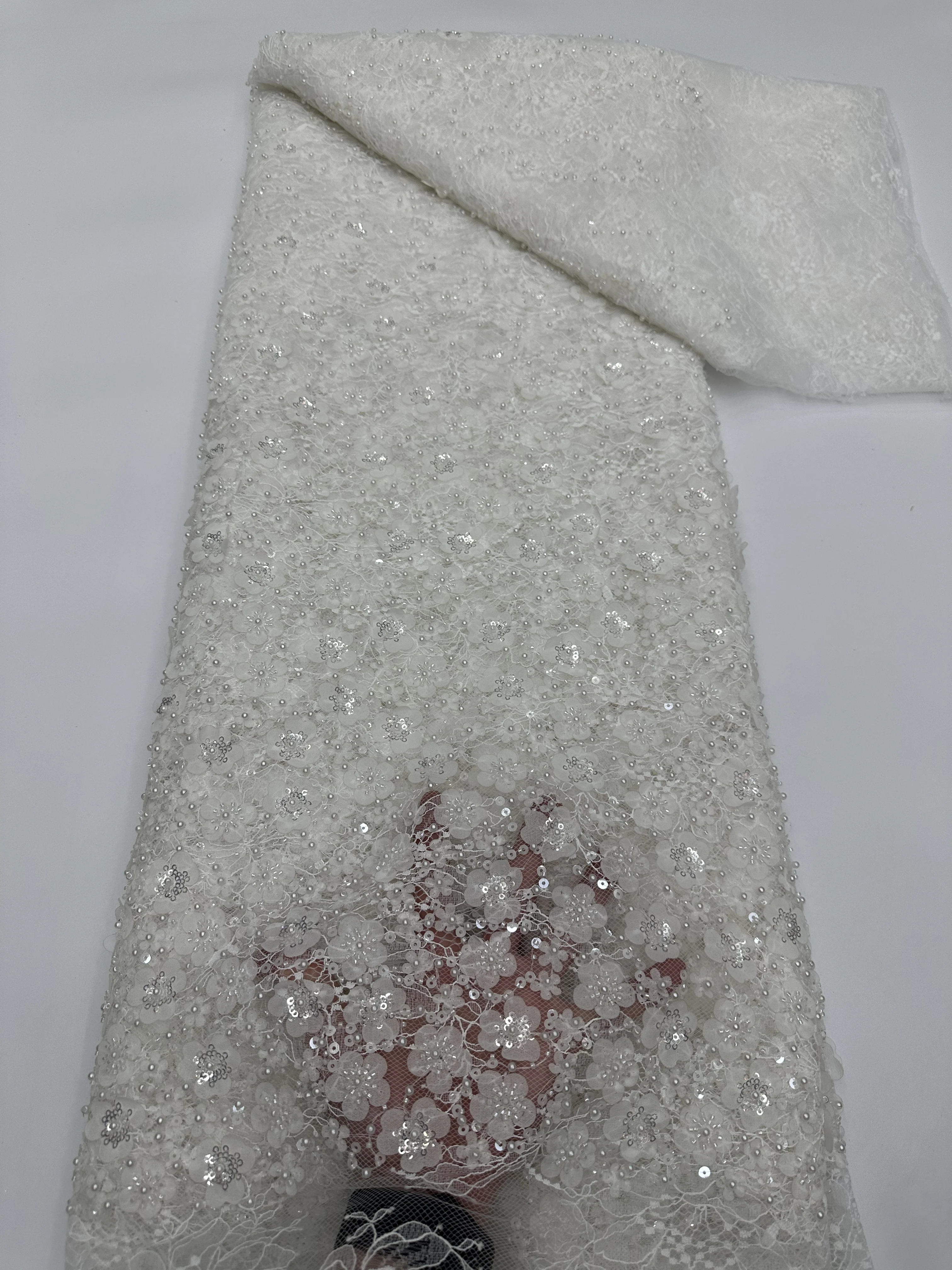 SJ Lace African Lace Fabric 2026 High Quality French Beaded Luxury Tulle Lace Nigerian Sequins 3D Lace Fabric For Wedding Dress
SJ Lace African Lace Fabric 2026 High Quality French Beaded Luxury Tulle Lace Nigerian Sequins 3D Lace Fabric For Wedding Dress
