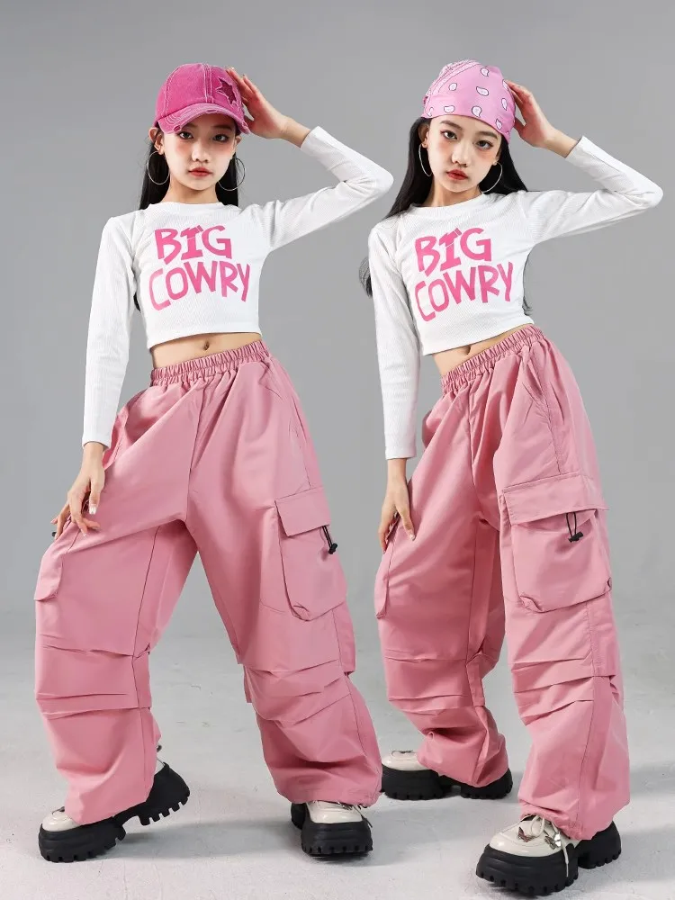 New Girls Jazz Dance Clothes Crop Tops Pink Cargo Pants Hip Hop Set Kids Street Dance Competition Wear Team Show Costume BL14392
New Girls Jazz Dance Clothes Crop Tops Pink Cargo Pants Hip Hop Set Kids Street Dance Competition Wear Team Show Costume BL14392