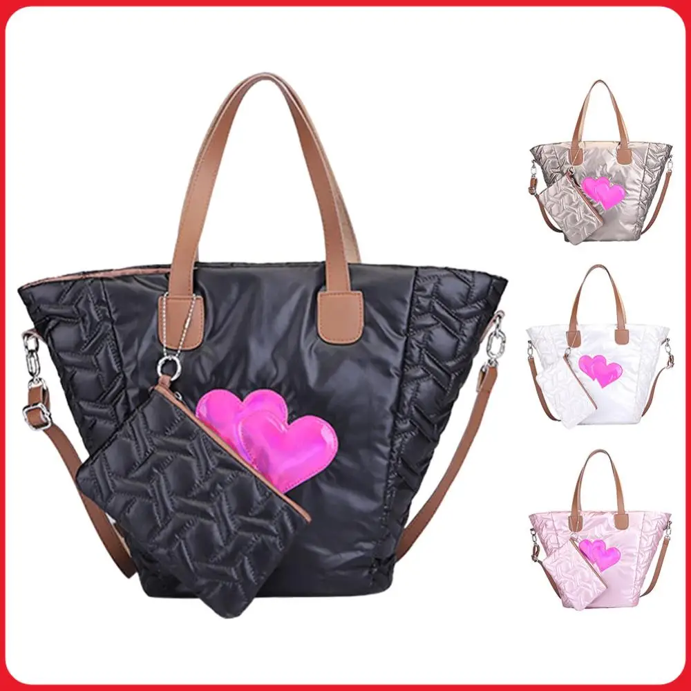 Female Puffy Lightweight Handbag Love Heart Print Sweet Quilting Shoulder Bag Cute Quilted Shoulder Bag Commute Bag with Purse
Female Puffy Lightweight Handbag Love Heart Print Sweet Quilting Shoulder Bag Cute Quilted Shoulder Bag Commute Bag with Purse