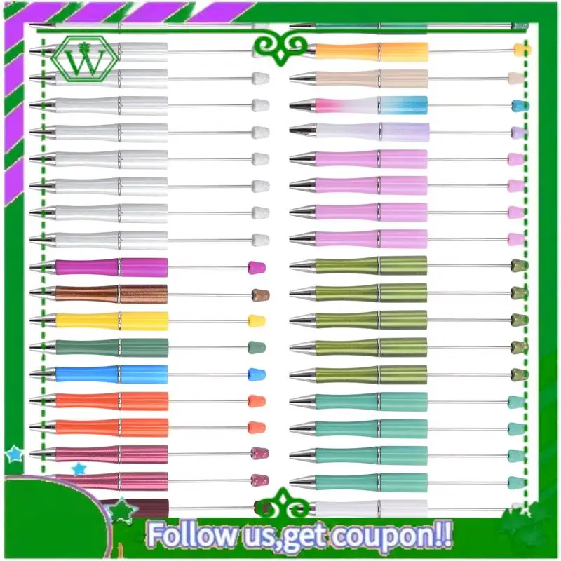 Reliable-40Pcs Beaded Ballpoint Pen DIY Plastic Pen Personalized Gift School Office Writing Supplies Stationery Wedding Gift
Reliable-40Pcs Beaded Ballpoint Pen DIY Plastic Pen Personalized Gift School Office Writing Supplies Stationery Wedding Gift