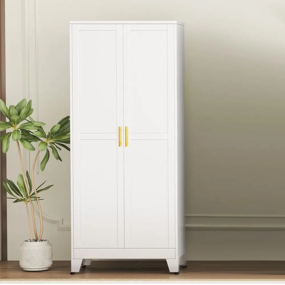 75.2 Tall Metal Kitchen Pantry Cabinet with 2 Doors and 5 Shelves, White Storage for Kitchen, Office, Dining, Living Rooms
75.2 Tall Metal Kitchen Pantry Cabinet with 2 Doors and 5 Shelves, White Storage for Kitchen, Office, Dining, Living Rooms