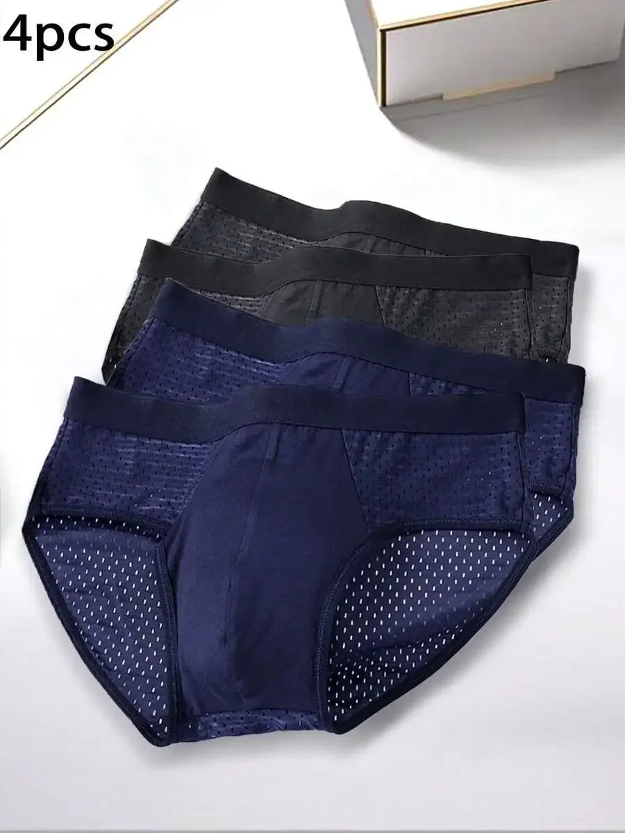 4 Pcs Mens Breathable Mesh Briefs Lightweight Cool Sports Underwear Gift Set
4 Pcs Mens Breathable Mesh Briefs Lightweight Cool Sports Underwear Gift Set