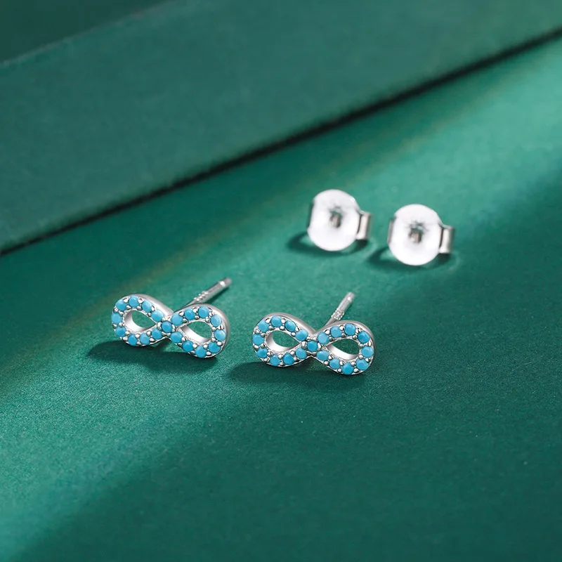 Infinite Love Symbol Turquoise S925 Silver Studs Earring Fashion Eternity Women Earrings
Infinite Love Symbol Turquoise S925 Silver Studs Earring Fashion Eternity Women Earrings