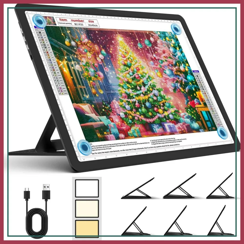 Rechargeable A3 Light Board for Diamond Painting, 5100 Lux Magnetic Light Pad with Side Buttons, 5000mAh Battery, Wireless Light Box for Tracing, LED Light Table for Sketching
Rechargeable A3 Light Board for Diamond Painting, 5100 Lux Magnetic Light Pad with Side Buttons, 5000mAh Battery, Wireless Light Box for Tracing, LED Light Table for Sketching