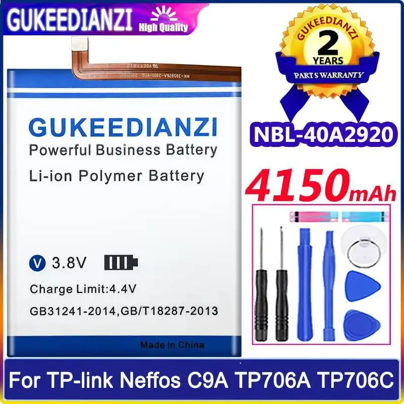 Хорошая низкотемпературная производительность, высокая емкость 4150 мАч для TP-Link Neffos C9A TP706A TP706C Nbl-40A2920 аккумулятор мобильного телефона
Хорошая низкотемпературная производительность, высокая емкость 4150 мАч для TP-Link Neffos C9A TP706A TP706C Nbl-40A2920 аккумулятор мобильного телефона