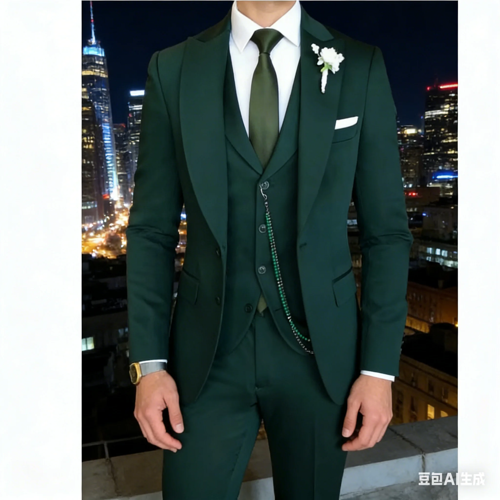 Green Men wedding Suits Set Slim Fit Business Groom Peaked Lapel Tuxedos For Formal Wedding Suits 3pic (Blazer+Vest+Pants)
Green Men wedding Suits Set Slim Fit Business Groom Peaked Lapel Tuxedos For Formal Wedding Suits 3pic (Blazer+Vest+Pants)