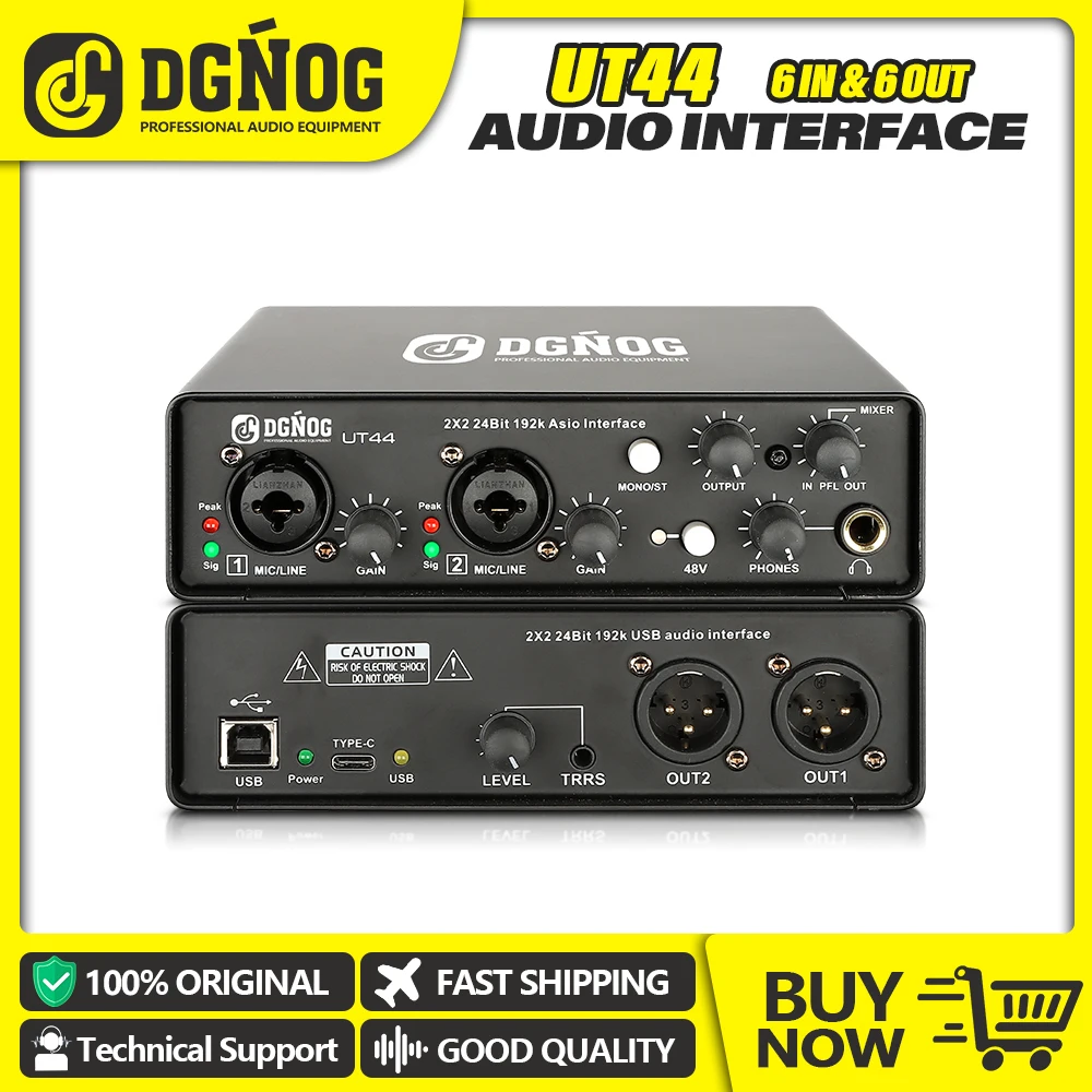 DGNOG 2 Input Output And 4 Virtual Channel Professional USB Audio Interfaces USB Audio Sound Card with ASIO Driver Program UT44
DGNOG 2 Input Output And 4 Virtual Channel Professional USB Audio Interfaces USB Audio Sound Card with ASIO Driver Program UT44
