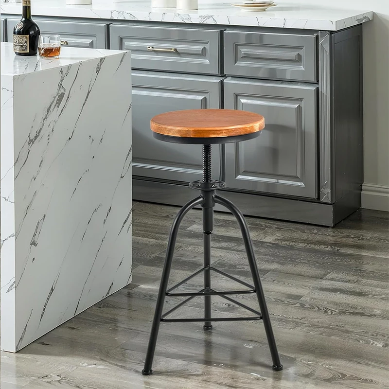 Vintage Industrial Iron Bar Stool with Adjustable Height Rustic Pub Counter Stool for Home Cafe Reception Wooden Seat Stool
Vintage Industrial Iron Bar Stool with Adjustable Height Rustic Pub Counter Stool for Home Cafe Reception Wooden Seat Stool 