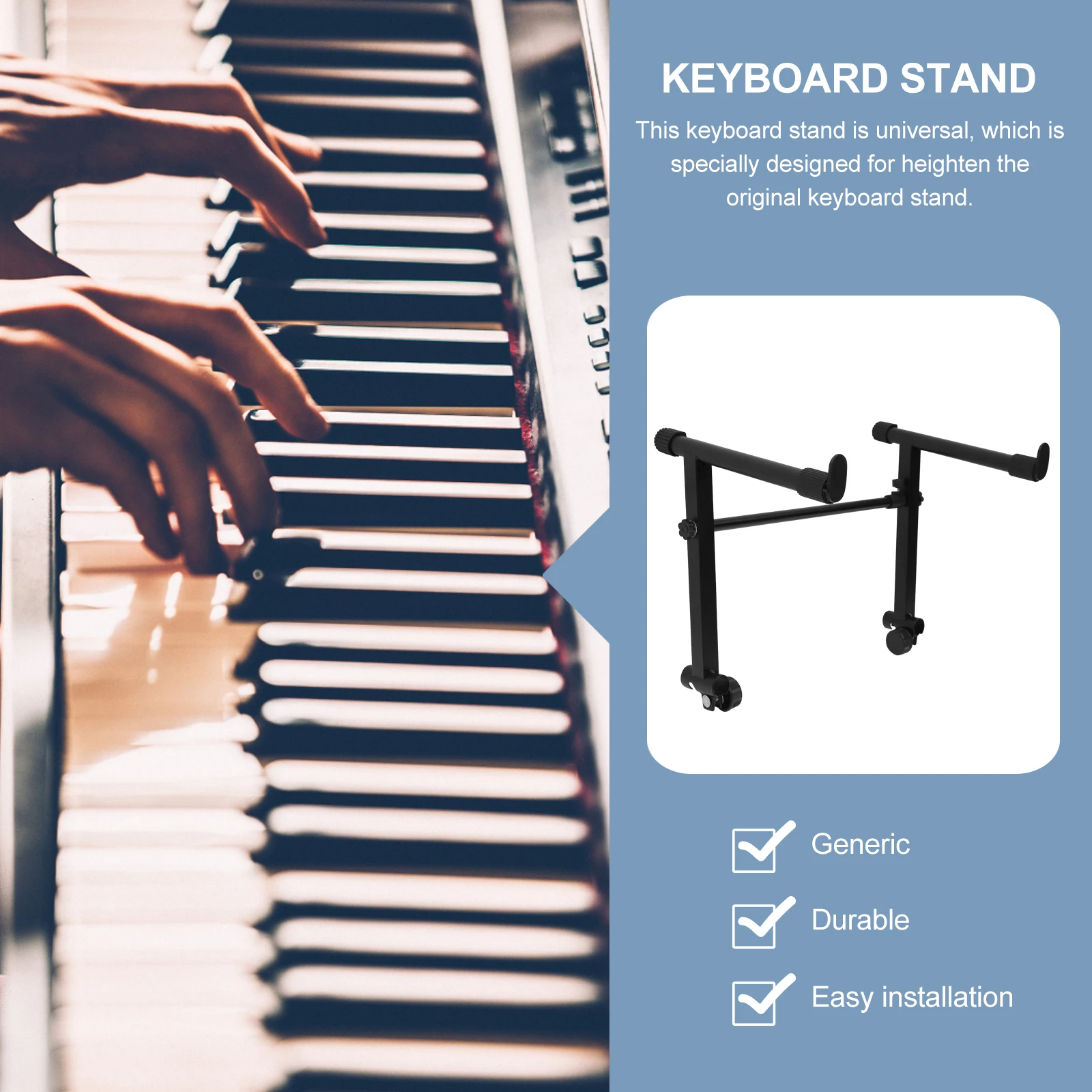 Electronic Keyboard Stand Double Layer Black Height Adjustable 71cm Width Rubber Sleeve Protection Removable Storage Pianos
Electronic Keyboard Stand Double Layer Black Height Adjustable 71cm Width Rubber Sleeve Protection Removable Storage Pianos