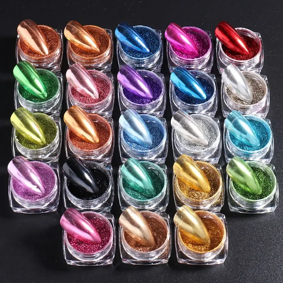 23 Colors Metallic Chrome Nail Powder Set Y2K Magic Mirror Gold Silver Decor Rubbing Glitter Pigment Flakes Manicure Accessories
23 Colors Metallic Chrome Nail Powder Set Y2K Magic Mirror Gold Silver Decor Rubbing Glitter Pigment Flakes Manicure Accessories