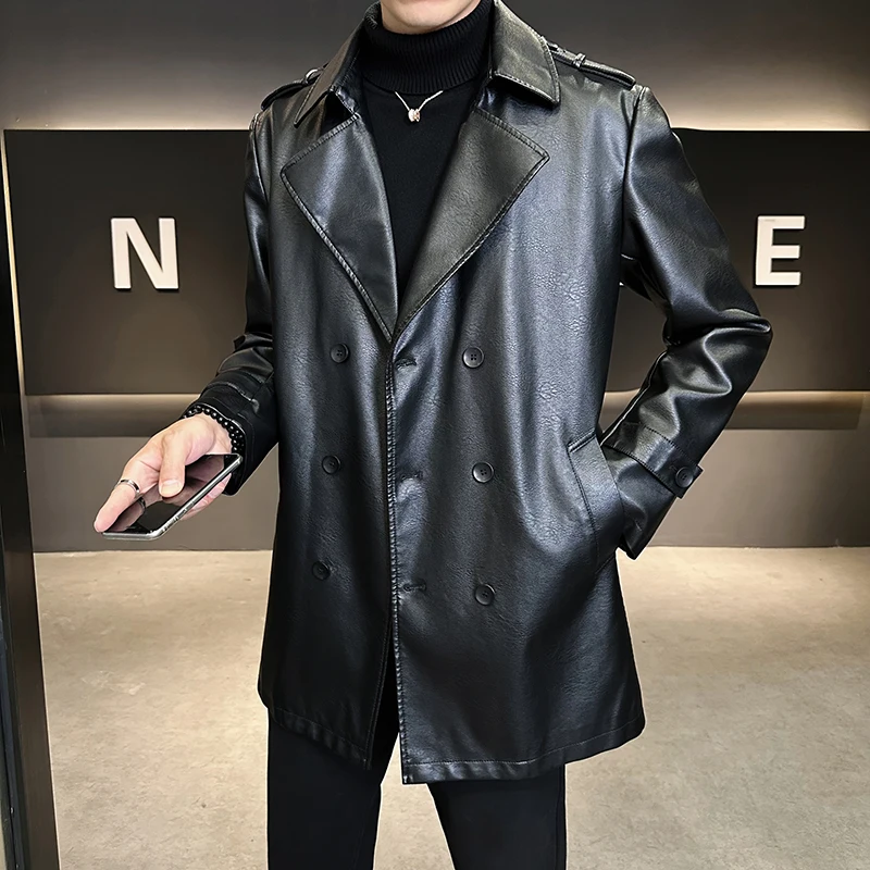 2025 New Men's Leather Jaet Coat Faionable Casual Busin Mid-Length High-End Outerwear Youthful Energy Sle Long Sv...
2025 New Men's Leather Jaet Coat Faionable Casual Busin Mid-Length High-End Outerwear Youthful Energy Sle Long Sv...