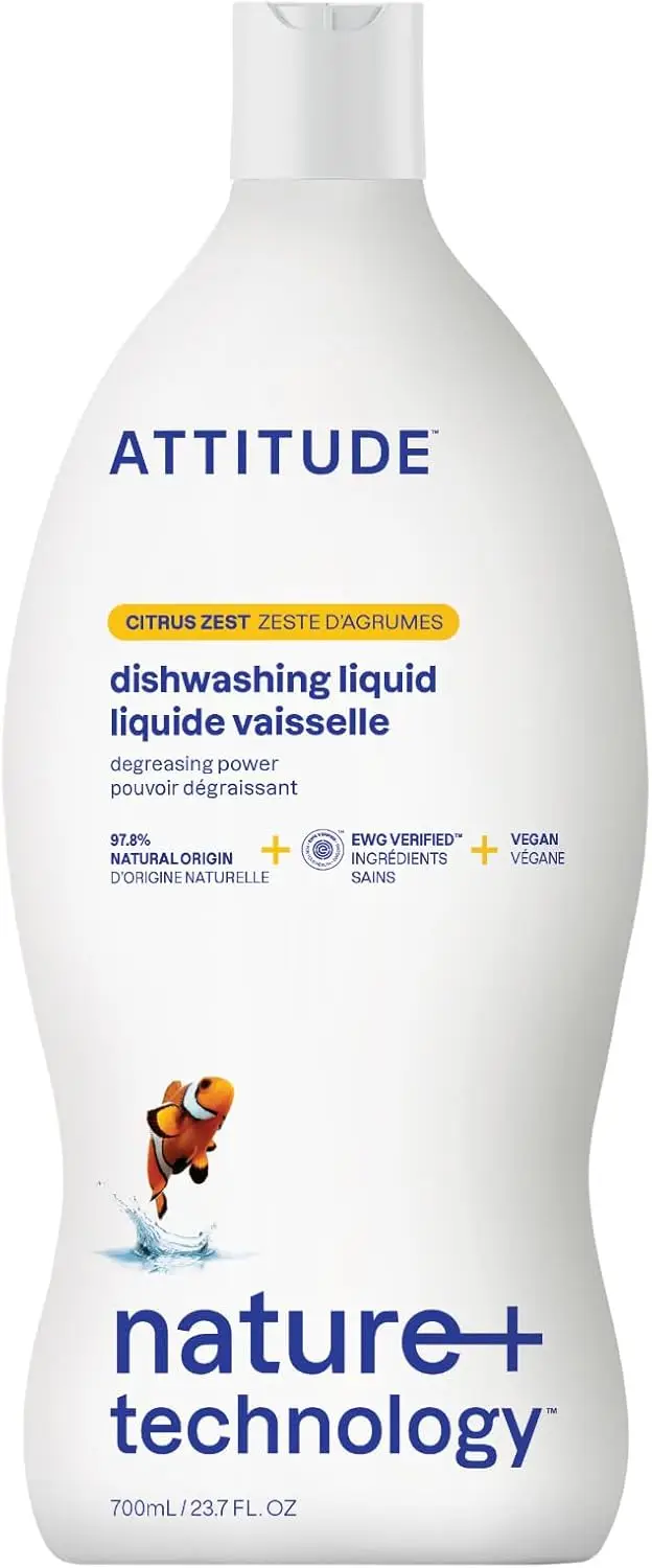 Plant-Based Dish Soap, Citrus Zest, 23.7 Fl Oz - EWG Verified, Naturally Derived
Plant-Based Dish Soap, Citrus Zest, 23.7 Fl Oz - EWG Verified, Naturally Derived