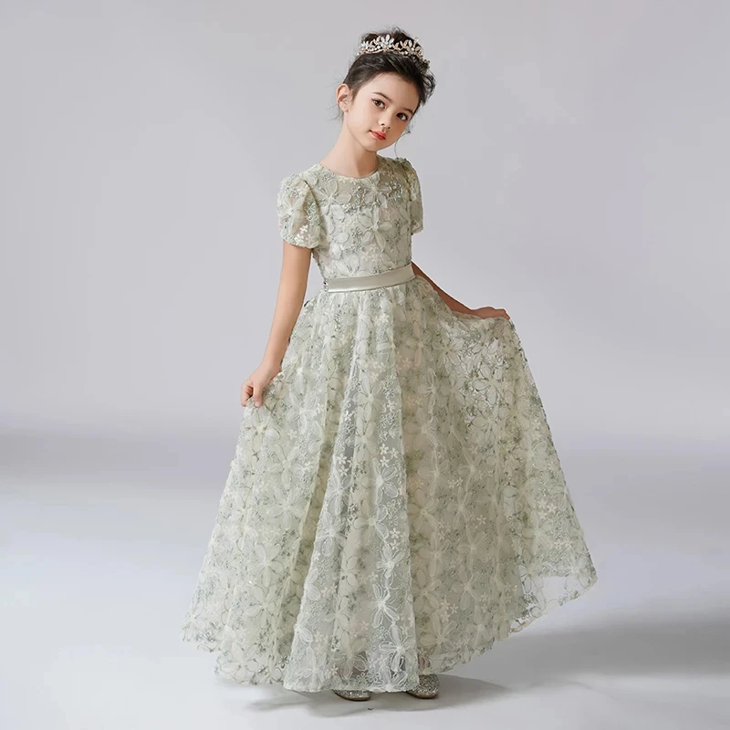 Customized Flower Girl Dress For Wedding Appliques Short Sleeve Floor Length Elegant Kids Birthday Party First Communion Gown
Customized Flower Girl Dress For Wedding Appliques Short Sleeve Floor Length Elegant Kids Birthday Party First Communion Gown