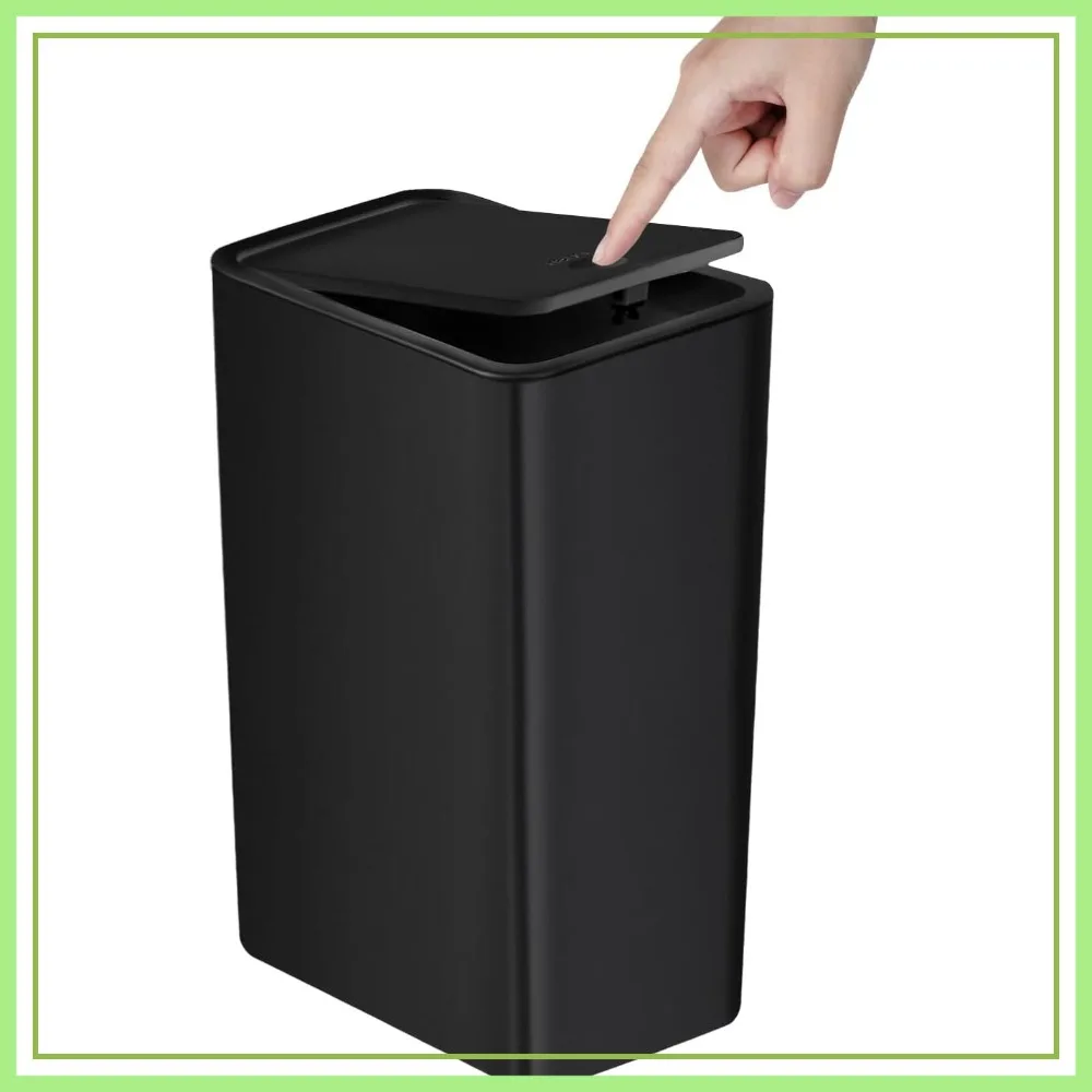 Slim Trash Can with Lid, 2.6 Gallon Small Waste Bin Pop-Up for Bathroom Kitchen Bedroom Office Black
Slim Trash Can with Lid, 2.6 Gallon Small Waste Bin Pop-Up for Bathroom Kitchen Bedroom Office Black