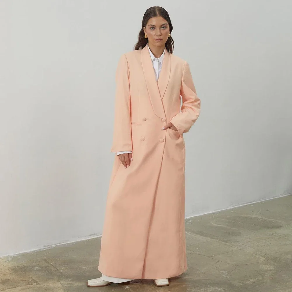 High-end Women Blazer Long Jacket Shawl Lapel Double Breasted Loose Outfits One Piece Coat Custom Made Dress
High-end Women Blazer Long Jacket Shawl Lapel Double Breasted Loose Outfits One Piece Coat Custom Made Dress