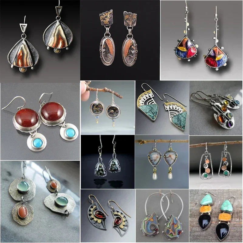 New Bohemian Multicolor Stone Jewelry Hook Dangle Earrings for Women Retro Ethnic Tribal Drop Earring Statement Accessories
New Bohemian Multicolor Stone Jewelry Hook Dangle Earrings for Women Retro Ethnic Tribal Drop Earring Statement Accessories