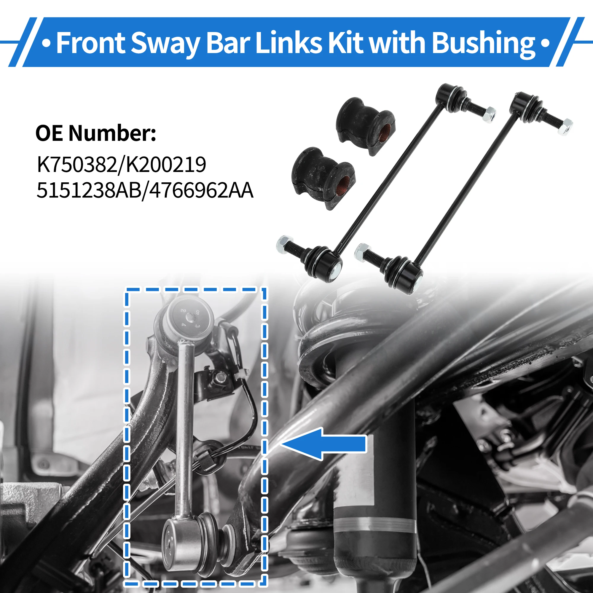 UXCELL Front Stabilizer Bar Links with 2 Pcs Bushing for Dodge Journey No.K750382 1 Set
UXCELL Front Stabilizer Bar Links with 2 Pcs Bushing for Dodge Journey No.K750382 1 Set