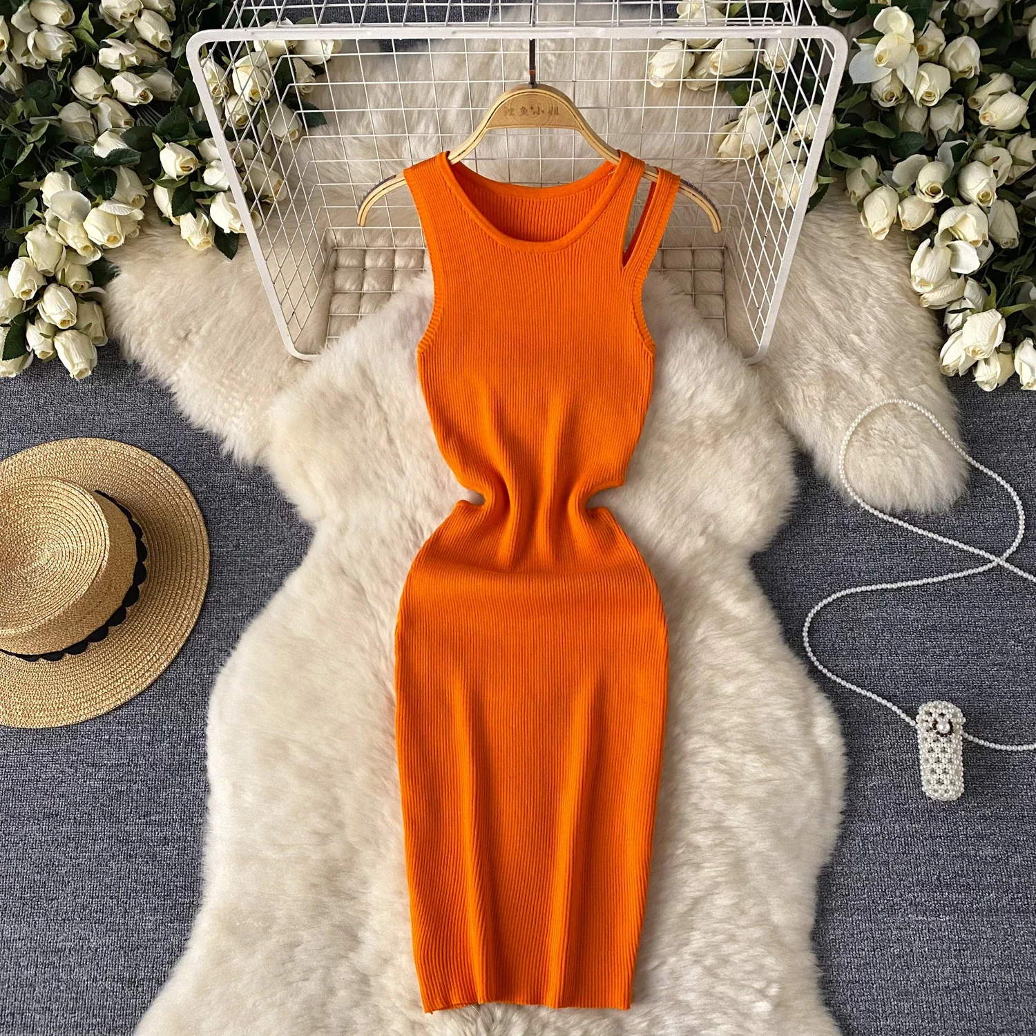 Sexy Asymmetrical Sleeveless Elastic Knit Bodycon Wrap Dress Women Summer Cut Out Chic Slim Club Party Knitted Dresses
Sexy Asymmetrical Sleeveless Elastic Knit Bodycon Wrap Dress Women Summer Cut Out Chic Slim Club Party Knitted Dresses