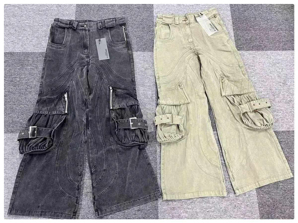 NO FAITH STUDIOS Heavy craft wavy large pocket washed three-dimensional cutting tooling jeans
NO FAITH STUDIOS Heavy craft wavy large pocket washed three-dimensional cutting tooling jeans
