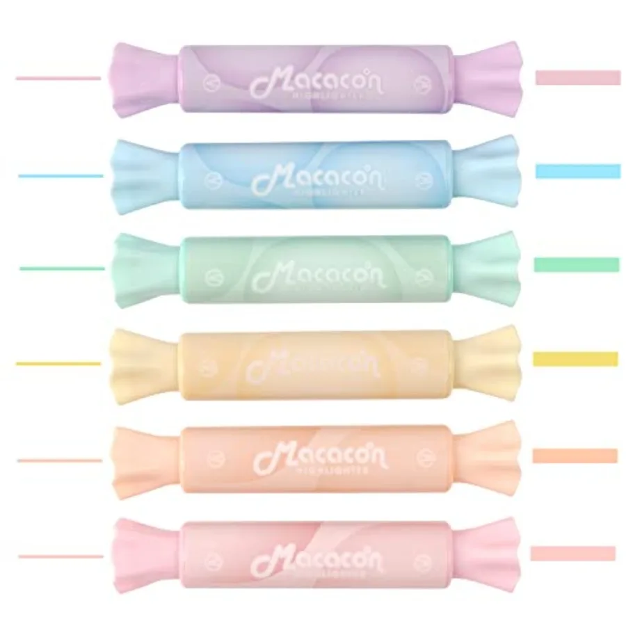 Candy Shape Highlighters, Assorted colors, Chisel Tip, Water Based, Quick Dryand Write Smoothly 6 Macaron Colors CANDY HIGHLIGH
Candy Shape Highlighters, Assorted colors, Chisel Tip, Water Based, Quick Dryand Write Smoothly 6 Macaron Colors CANDY HIGHLIGH