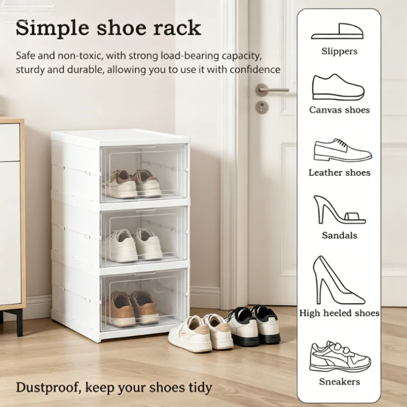 Transparent Stackable 3 Layers Shoe Box, Dustproof Foldable Sneaker Storage, Cajas para zapatos Space Saving Rack Organization
Transparent Stackable 3 Layers Shoe Box, Dustproof Foldable Sneaker Storage, Cajas para zapatos Space Saving Rack Organization