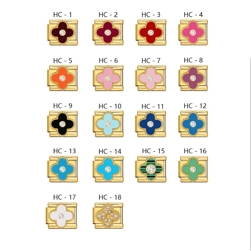 SHIQING Four Leaf Clover Modular Charm Italian Links Stainless Steel Bracelet Making Jewellery Woman Luxury Bijoux Femmes
SHIQING Four Leaf Clover Modular Charm Italian Links Stainless Steel Bracelet Making Jewellery Woman Luxury Bijoux Femmes