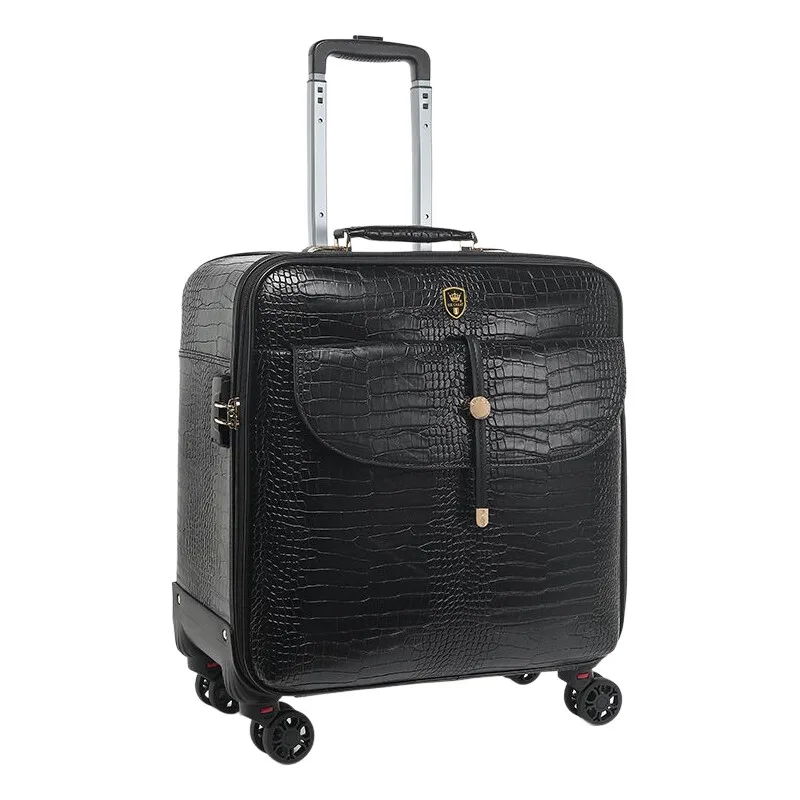 20 Inch Crocodile-Embossed Luxury Suitcase TSA Lock & 8 Silent Spinner Wheels, Waterproof PU Leather Luggage for Business Travel
20 Inch Crocodile-Embossed Luxury Suitcase TSA Lock & 8 Silent Spinner Wheels, Waterproof PU Leather Luggage for Business Travel
