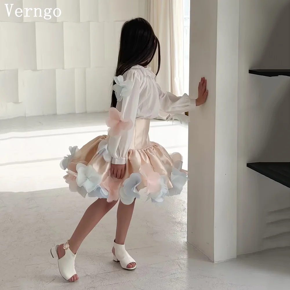 Verngo lvory Organza Mini Girl Flowers Dress 3D Flowers A Line Pleated Kid Birthday Party Dress Elegant Prom Gown Eid Customized
Verngo lvory Organza Mini Girl Flowers Dress 3D Flowers A Line Pleated Kid Birthday Party Dress Elegant Prom Gown Eid Customized
