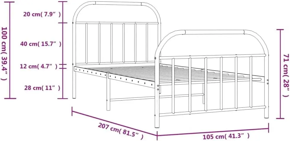 12 H Bla Twin Xl Bed Frame With Headboard & Footboard, Sturdy Metal Platform Bed Frame & Slats, Extra Under Bed Storage, No Box
12 H Bla Twin Xl Bed Frame With Headboard & Footboard, Sturdy Metal Platform Bed Frame & Slats, Extra Under Bed Storage, No Box