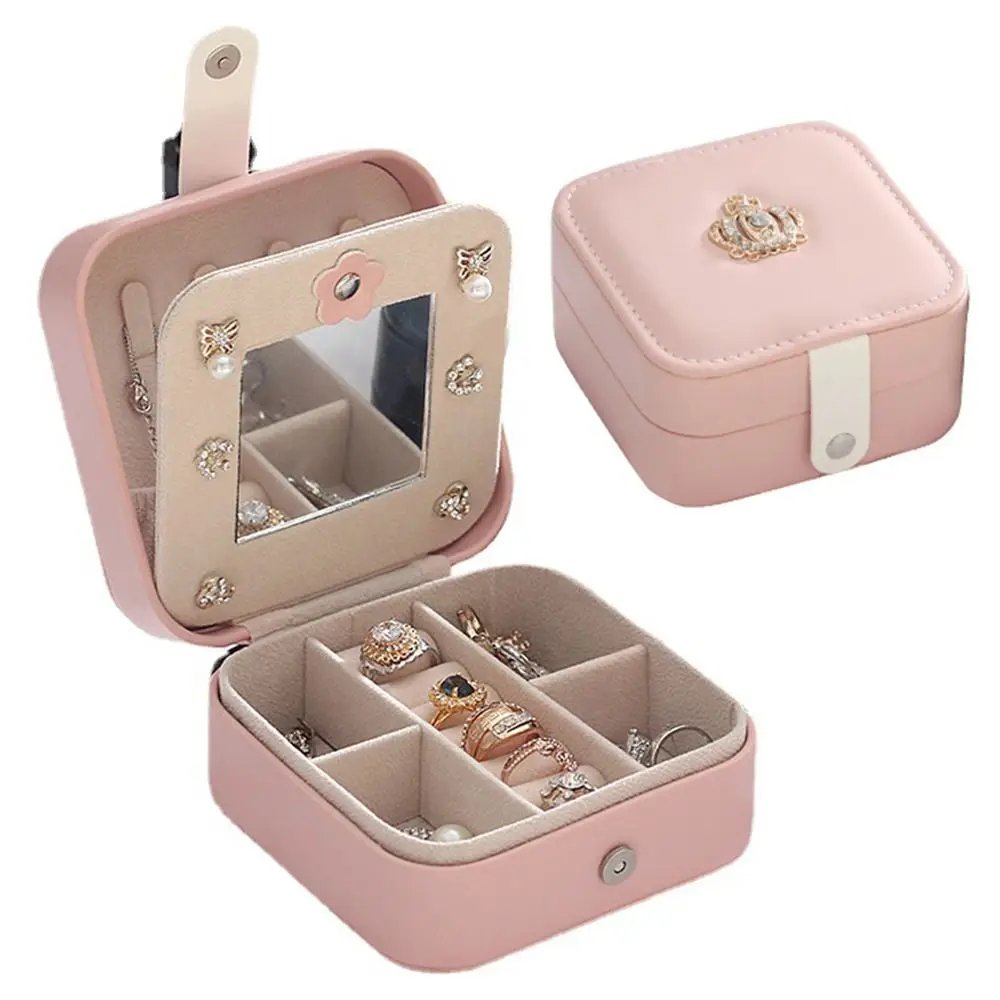 Practical PU Jewelry Storage Box Pink Large Capacity Jewelry Display Case with Mirror Simple Portable Jewelry Organizer Women
Practical PU Jewelry Storage Box Pink Large Capacity Jewelry Display Case with Mirror Simple Portable Jewelry Organizer Women
