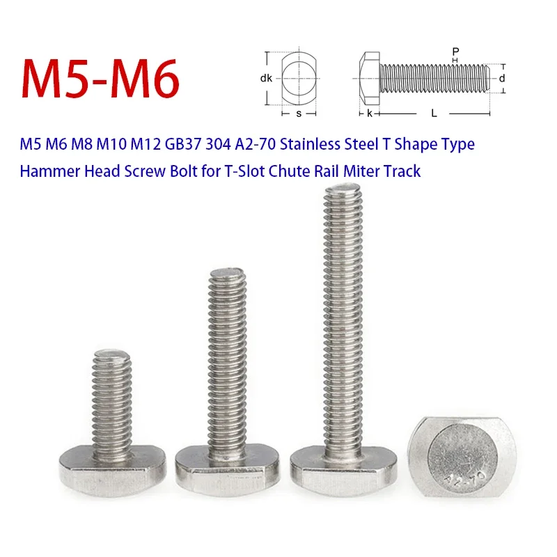 M5 M6 M8 M10 M12 GB37 304 A2-70 Stainless Steel T Shape Type Hammer Head Screw Bolt for T-Slot Chute Rail Miter Track
M5 M6 M8 M10 M12 GB37 304 A2-70 Stainless Steel T Shape Type Hammer Head Screw Bolt for T-Slot Chute Rail Miter Track