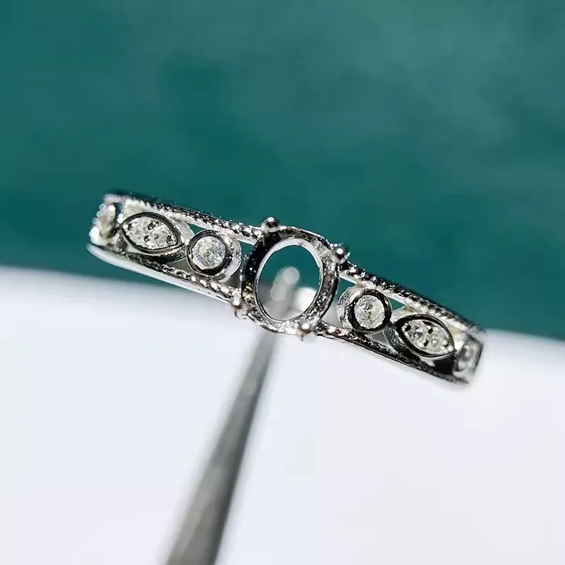 MeiBaPJ 4*5 эллиптический камень 925 Стерлинговое Серебро модное кольцо держатель DIY пустая поддержка для женщин Изящные очаровательные ювелирные изделия 
MeiBaPJ 4*5 эллиптический камень 925 Стерлинговое Серебро модное кольцо держатель DIY пустая поддержка для женщин Изящные очаровательные ювелирные изделия