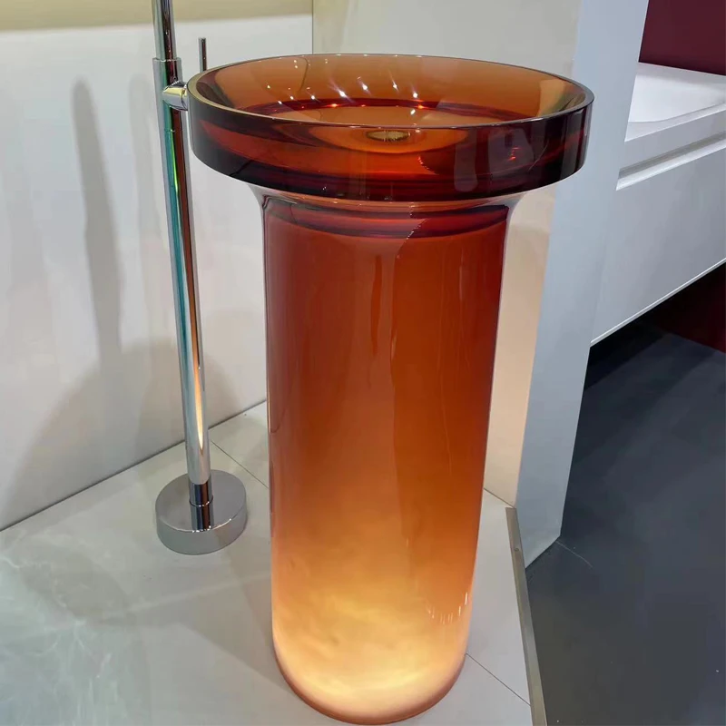 *# Round Artificial Stone Clear Resin Stone Color Transparent Bathroom Lavatory Column Freestanding Sink Wash Basin
*# Round Artificial Stone Clear Resin Stone Color Transparent Bathroom Lavatory Column Freestanding Sink Wash Basin