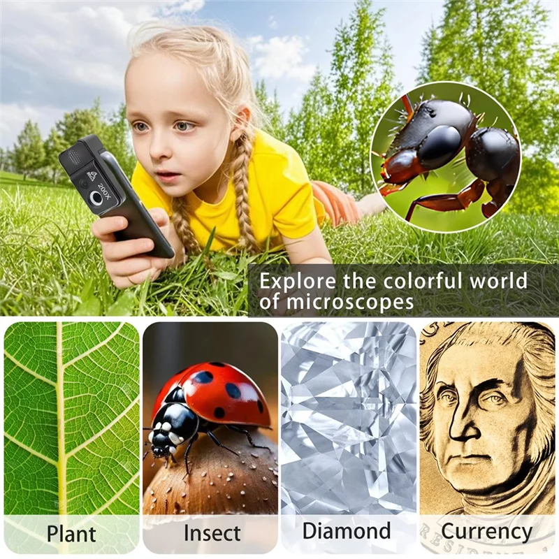 N11R 200X Phone Microscope Lens,LED/UV Lights & CPL Filter,Universal Phone Clip ,Pocket-Sized Science Tool (HD Zoom)
N11R 200X Phone Microscope Lens,LED/UV Lights & CPL Filter,Universal Phone Clip ,Pocket-Sized Science Tool (HD Zoom)
