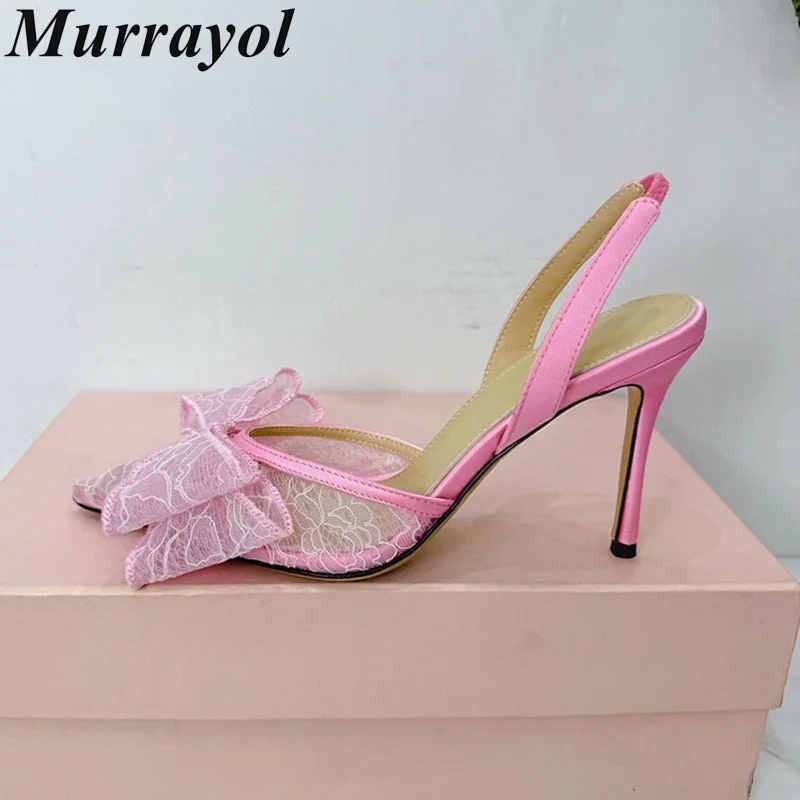 Sandals Women Mesh Lace Pumps Shallow Mouth Pointed Toe Bow-Knot Decor Thin High-Heeled Shoes Spring Party Banquet Single Shoes
Sandals Women Mesh Lace Pumps Shallow Mouth Pointed Toe Bow-Knot Decor Thin High-Heeled Shoes Spring Party Banquet Single Shoes