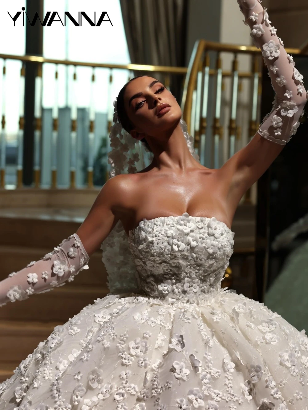 Exquisite 3D Flower Princess Wedding Dress Romantic Strapless Sleeveless Bridal Gown 2025 Customized Lace Up Dresses For Bride
Exquisite 3D Flower Princess Wedding Dress Romantic Strapless Sleeveless Bridal Gown 2025 Customized Lace Up Dresses For Bride