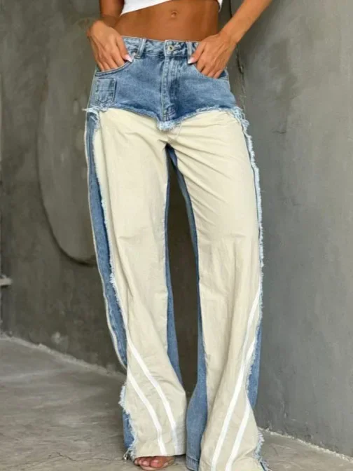 Wide Leg Pants Jeans Women Vintage Stripe Trousers Contrast Color Low Waist Washed Pockets 2025 Streetwear Denims Floor Length
Wide Leg Pants Jeans Women Vintage Stripe Trousers Contrast Color Low Waist Washed Pockets 2025 Streetwear Denims Floor Length